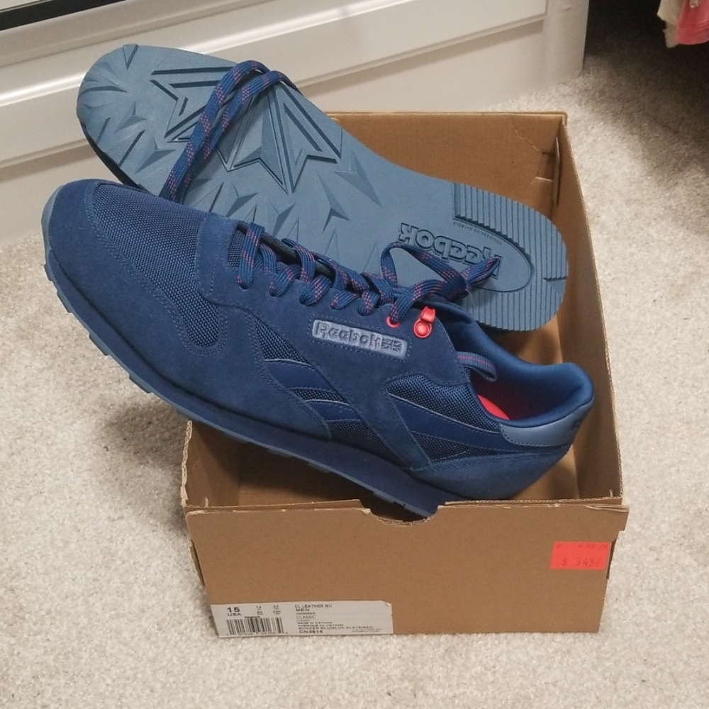 Blue and red Reebok Classics